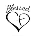 Faith Hope Love heart-shaped vinyl sticker in black, white and red colours measuring 14cm by 11.5cm