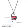 Gothic Halloween necklace with electroplated alloy pendant showing bat, spider, or cross design on a metal chain.