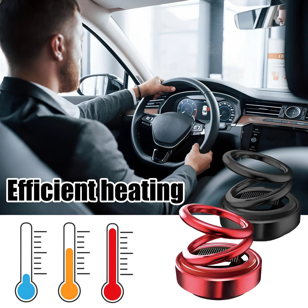 Portable miniature vibration radiator in black or red colour measuring 5.1cm by 6cm with open lid showing fragrant tablet compartment