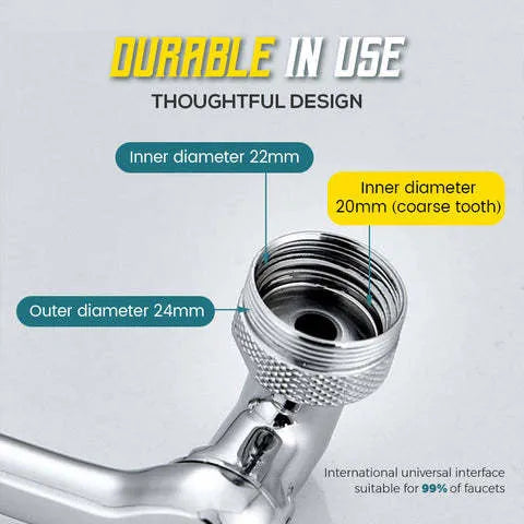 Swivel universal extension bubbler faucet with 1080-degree rotation and dual water modes