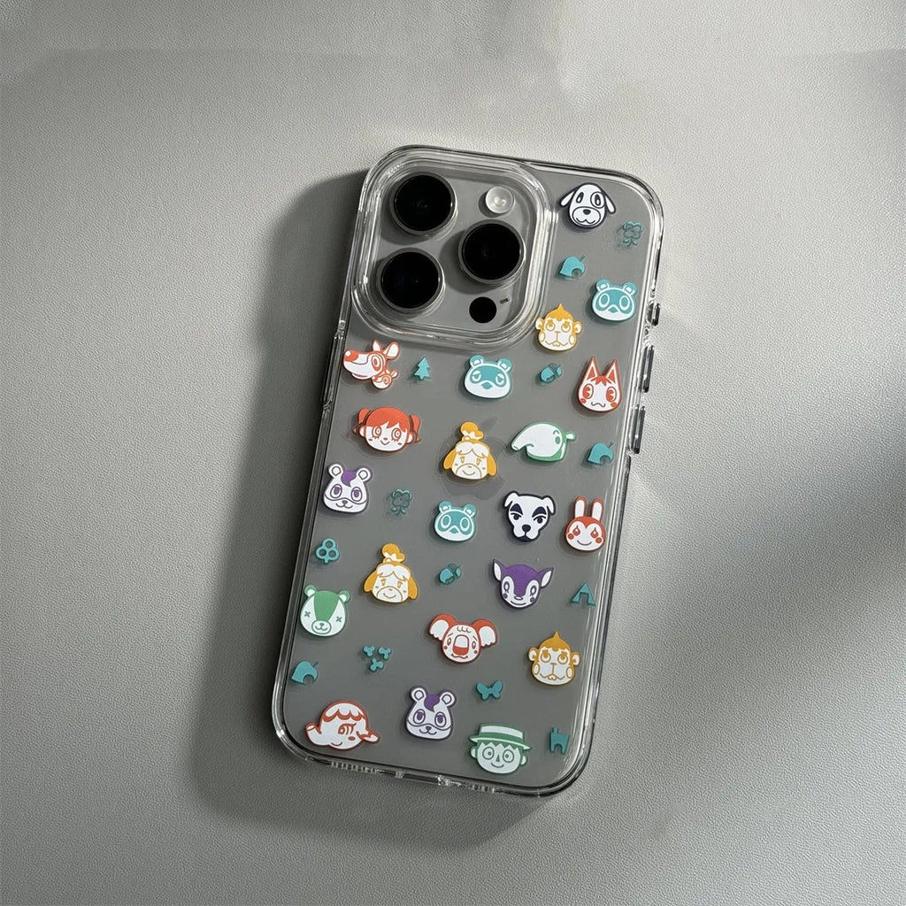 Cartoon transparent phone case soft shell anti-drop PC for iPhone