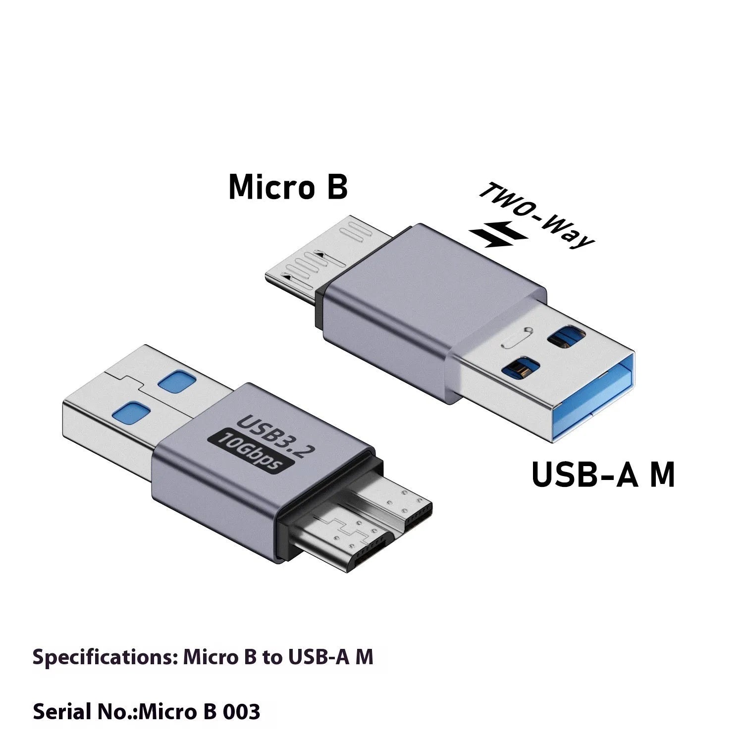 Micro B to USB and Type-C adapter converter for data transfer and charging of old devices