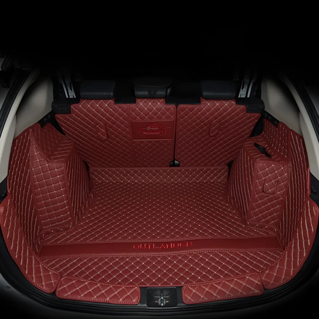 Mitsubishi Outlander tailored boot liner with raised 3D edges on a non-slip TPE XPE mat.