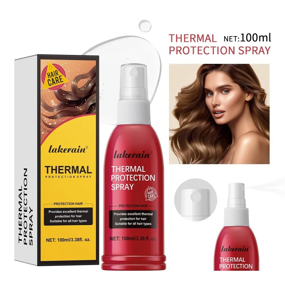 Lakerain hair thermal protection spray bottle, moisturising and nourishing anti-thermal styling mist, foreign version