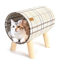 Poplar wood and linen pet bed hammock in photo colour, 400x260x380mm, for cats and small dogs