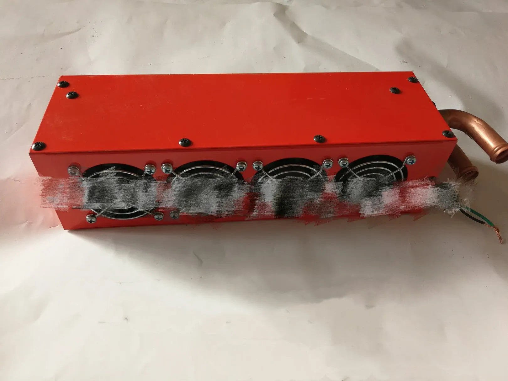 Long small metal car heater with four-hole copper pipe core for 12V 24V vehicles