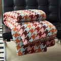Antique plaid geometric blanket in orange, polyester, available in 120x150cm, 150x200cm and 200x230cm