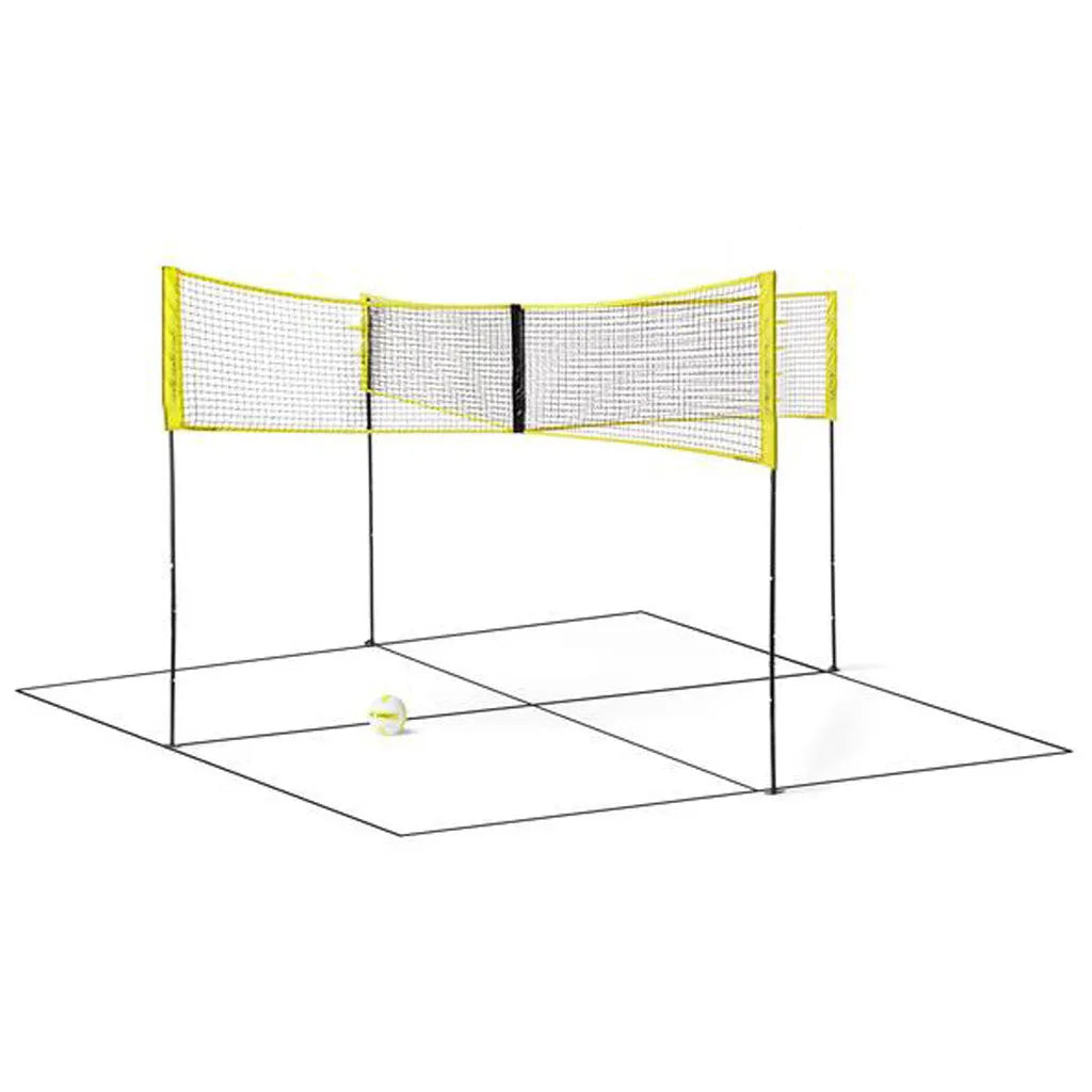 Black PE volleyball net, 100x30cm or 150x50cm, with 2mm or 4mm rope and canvas hemming