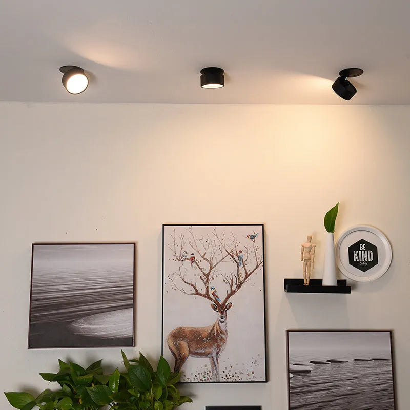 Recessed LED ceiling light in aluminium with warm light, black or white finish, 6W to 10W, IP20