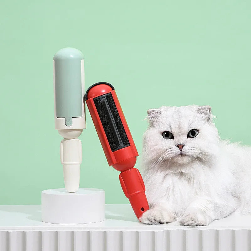 Reusable pet hair remover roller with non-slip handle, self-cleaning base, 24.9 x 5.4 x 5.9 cm, for couch and car seats