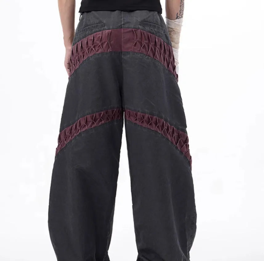 Retro three-dimensional keel casual trousers in viscose rayon fabric for summer sports wear