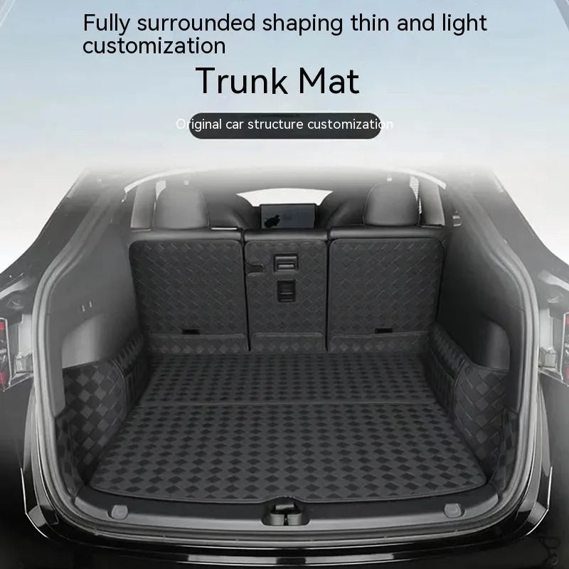 Special Car Leather Supplies trunk mat in black for Tesla Model 3 boot
