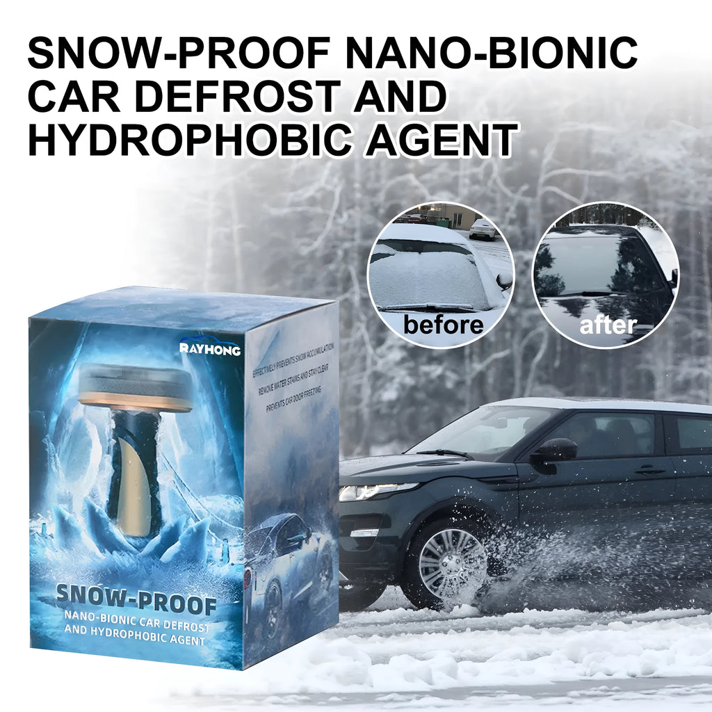 Car snow brush with hydrophobic nano coating liquid in 5x9x14cm packaging with PE handle