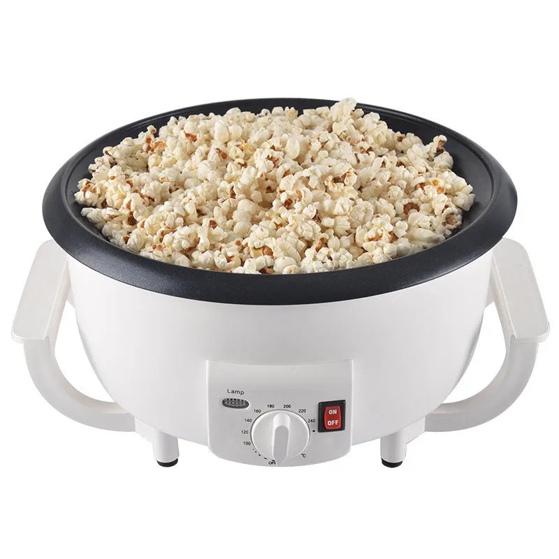 White oblate coffee roasting machine with 750g capacity and 225mm pot diameter