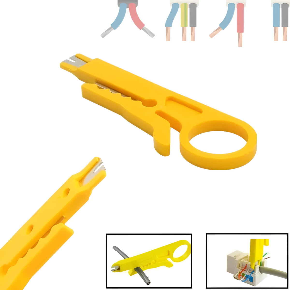 Yellow mini portable wire stripper tool with 0.6mm stripping diameter