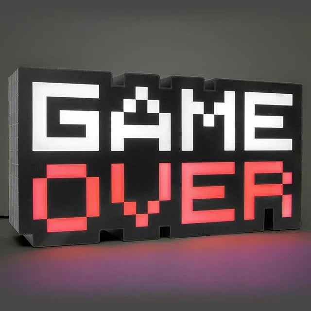 Game Over game atmosphere light with LED source, PVC shade and USB style option