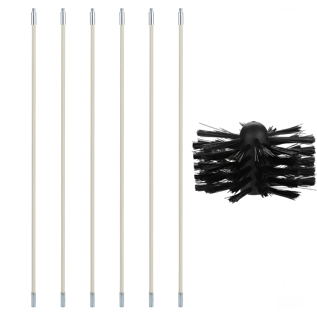 Flexible 600mm long dryer and chimney pipe cleaning brush with nylon brush head