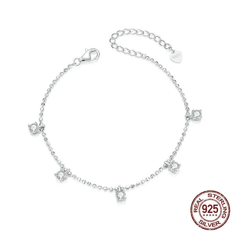 S925 sterling silver round beads bracelet for women electroplated finish colour BSB156
