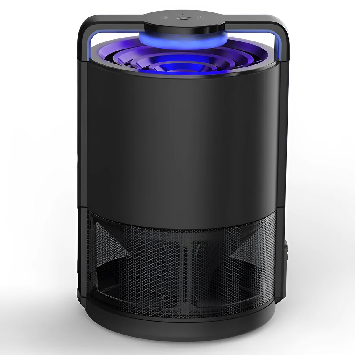 Black ABS intelligent light control mosquito killer lamp, 13cm x 14cm x 20.6cm, 220V 5W indoor insect trap
