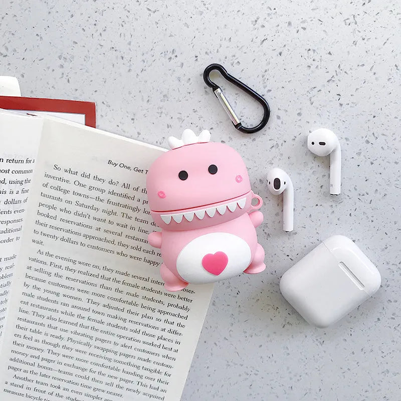 Cartoon animal silicone AirPods case in multiple colours for AirPods 1 and 2