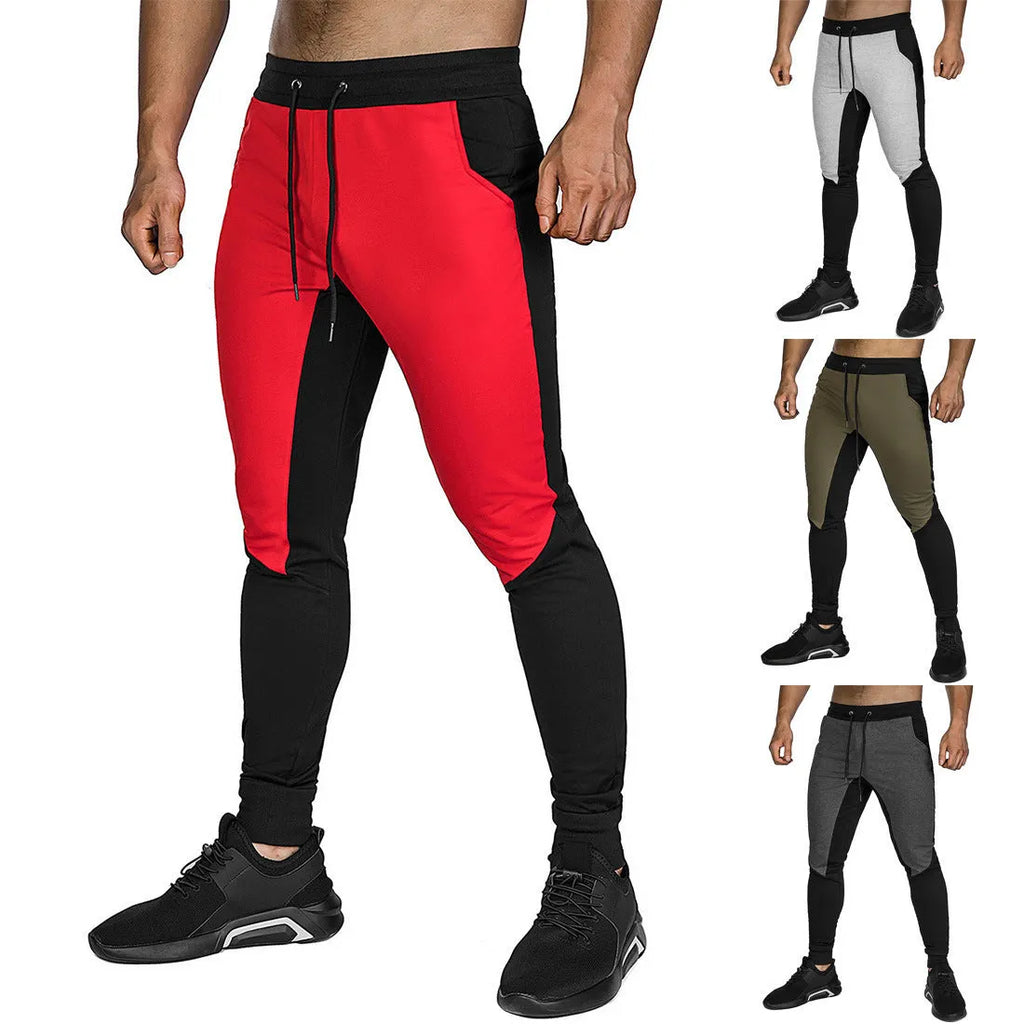 Men's cotton casual sweatpants in straight-leg style with drawstring waist available in multiple colours