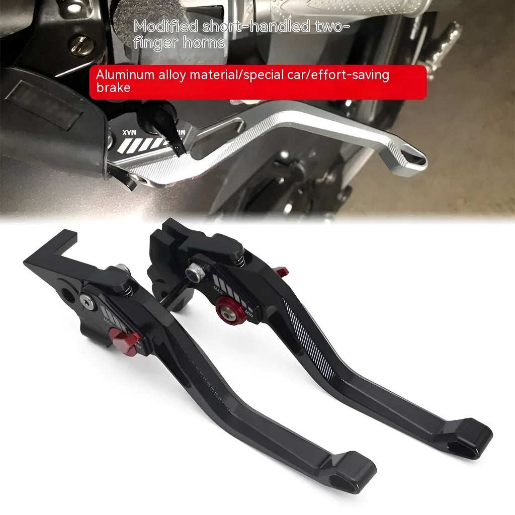 Motorcycle two-finger metal clutch lever in black, blue, gold, red, titanium or orange, 146 cm long