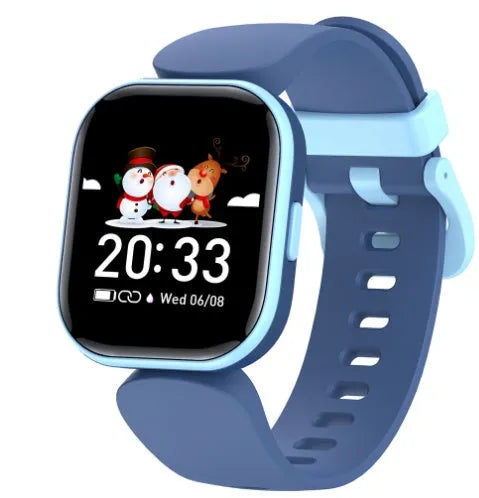 H39T smart children's watch with blue TPU strap and 1.4-inch screen showing health monitoring display