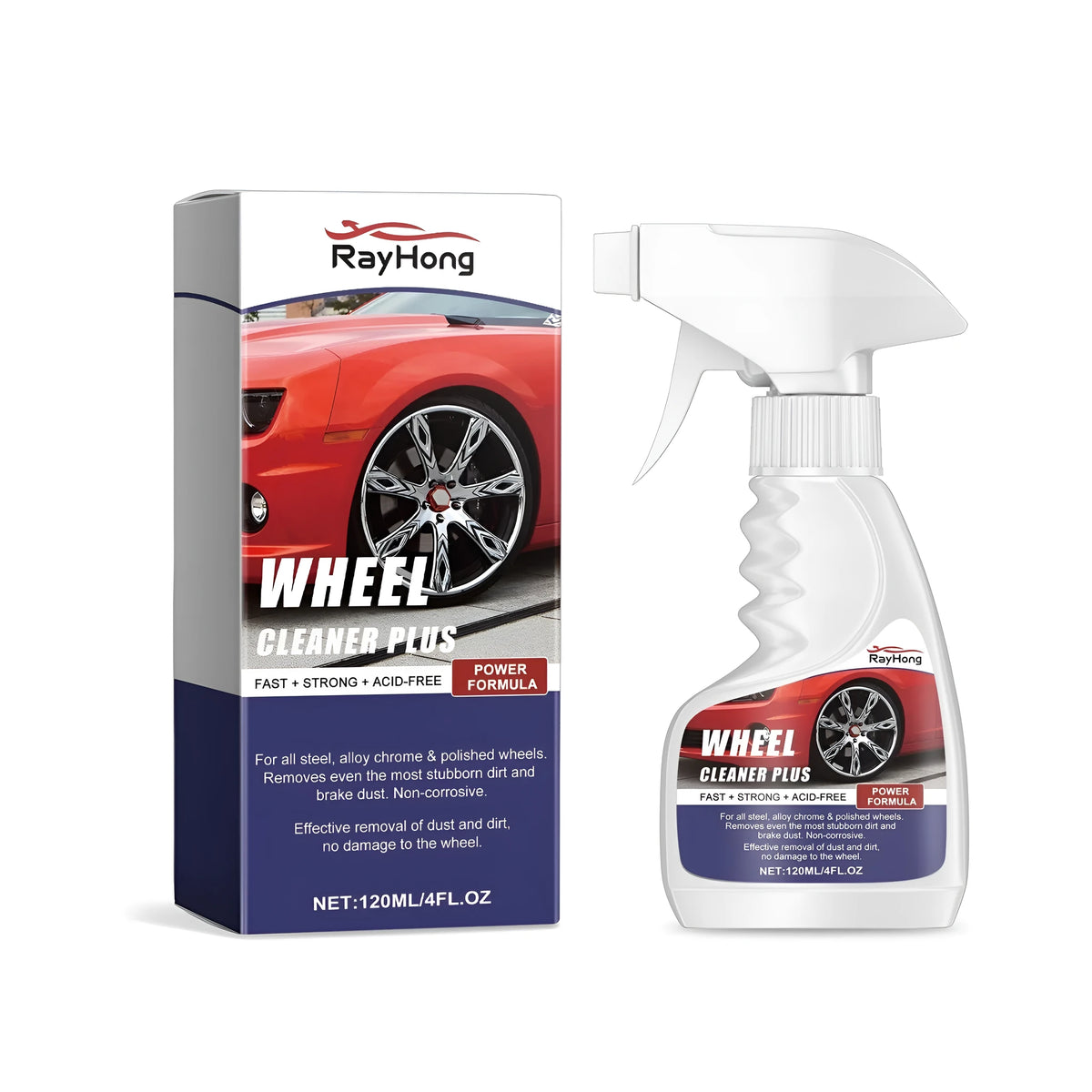 120ml wheel cleaner bottle measuring 9.2 x 15.5cm for stain removal and repair on car wheels