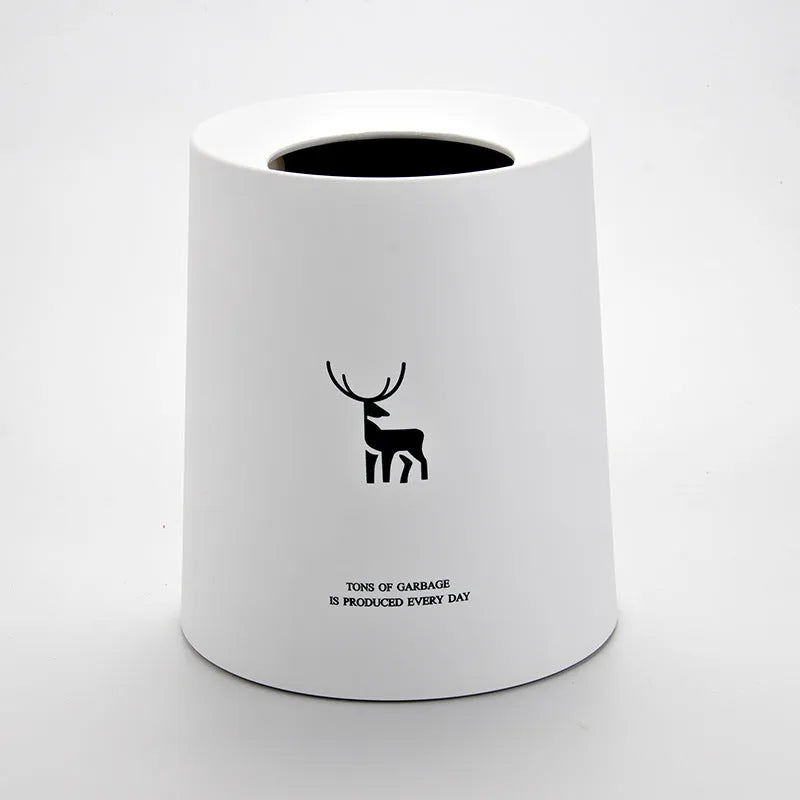 Nordic drum plastic trash can no cover, 8L 12L, white black grey reindeer M Flying Deer gold diamond HOME 17 designs