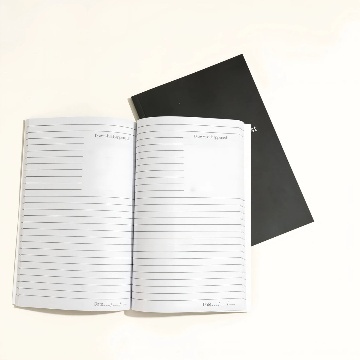 Black softcover dream journal notebook with business simplicity design for recording nightly dreams