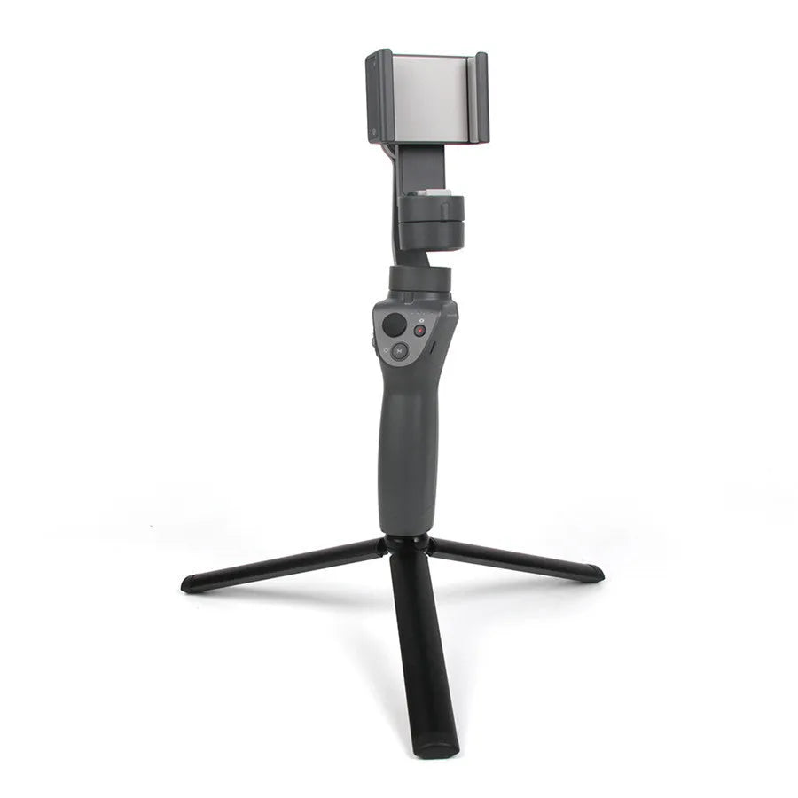 Black aluminium alloy mobile phone tripod with PTZ compatibility for Apple iPhone photography