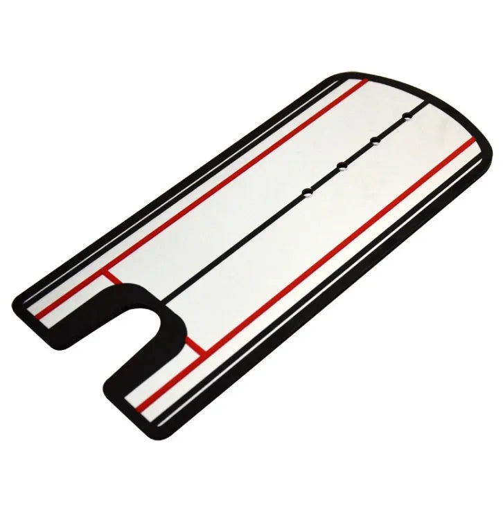 White golf putter posture correction mirror, 31cm long and 15cm wide, for putting practice