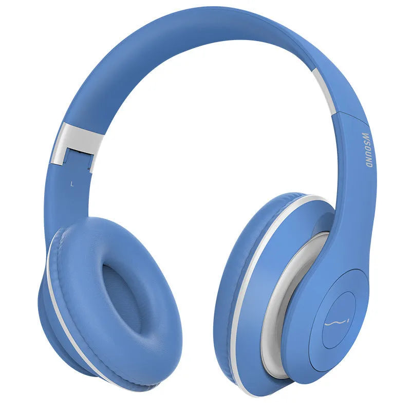 Blue and red Bluetooth wireless stereo headsets showing bilateral earpiece design