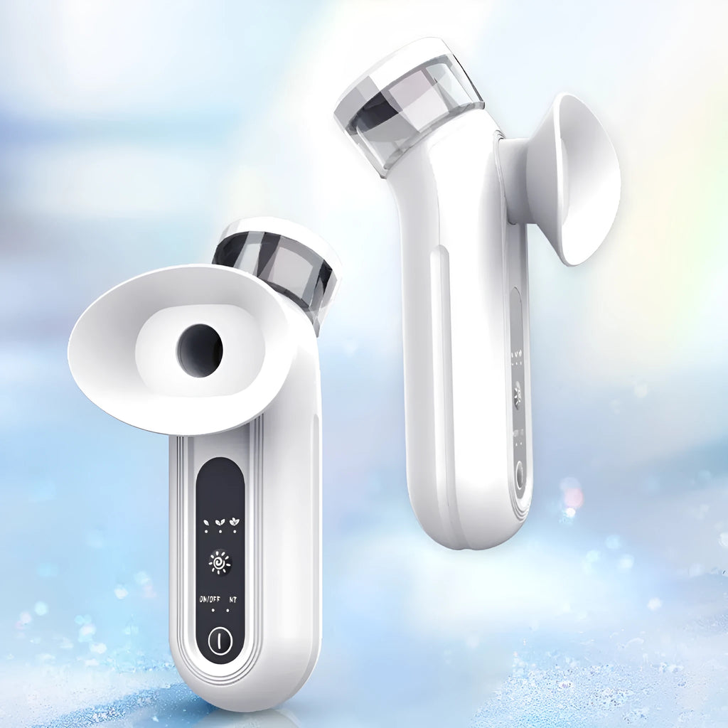 White portable rechargeable eye compress device with included eye mask and data cable