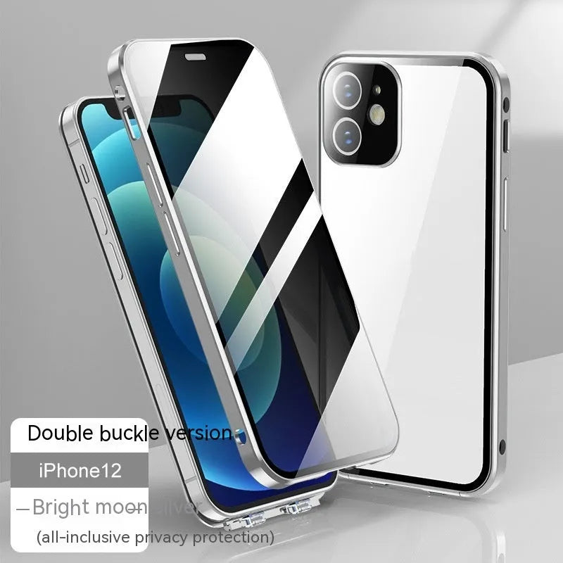 iPhone phone case with privacy screen and double buckle attachment in multiple colour options