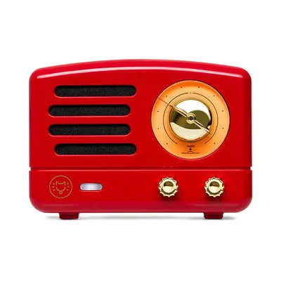 Stickers Bluetooth stereo speaker for refrigerator and kitchen, 74 x 53 x 21.7 mm, in retro green or red.