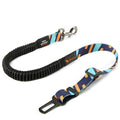 Adjustable pet car seat belt with nylon webbing, reflective strip and POM buckle, 76cm to 148cm