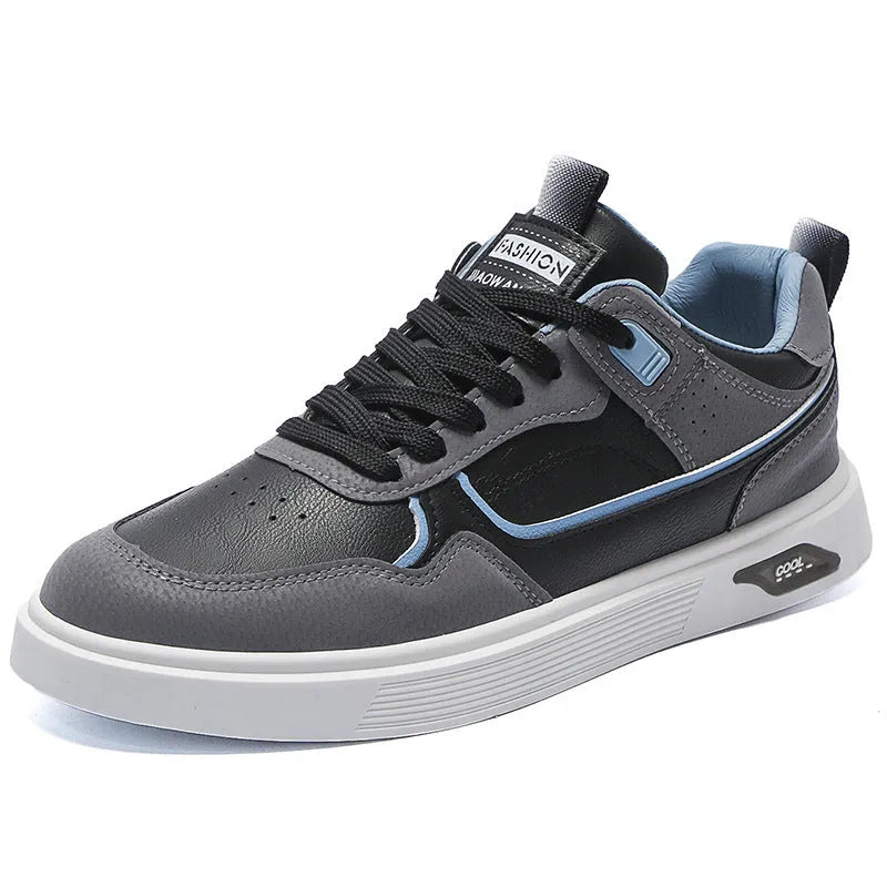 Men's Korean-style canvas board shoes with mesh lining in black, beige or gray