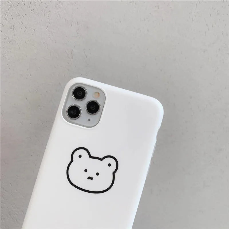 Ins Bear soft silicone iPhone back cover case with a Korean cartoon bear design.