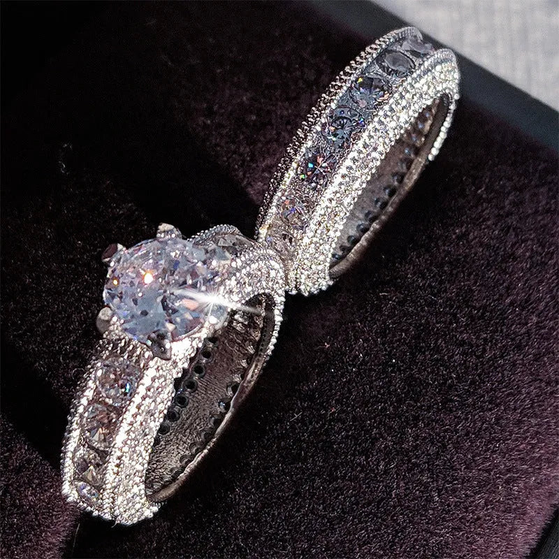 Silver wedding ring for women, classic silver tone band, available in sizes 5 to 10