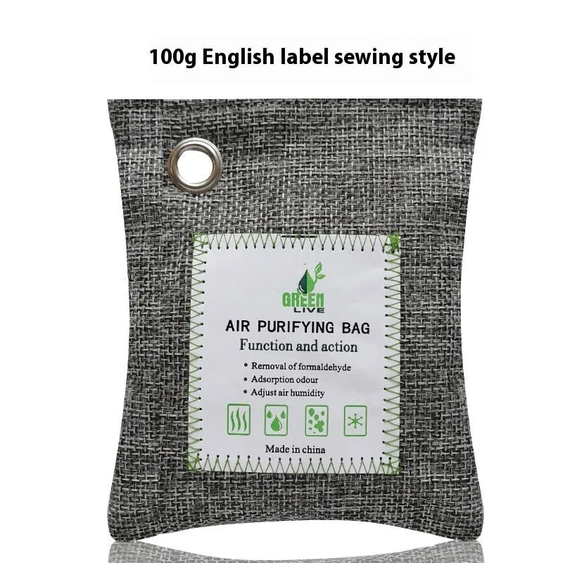 Bamboo charcoal air purification bags in three sizes for formaldehyde removal