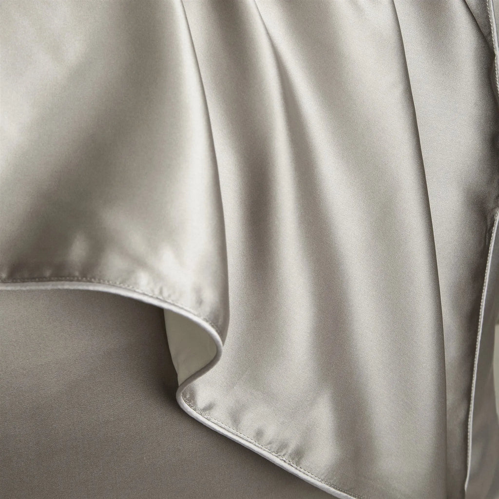 Single mulberry silk pillowcase in palace luxury style, colours include purple, blue, and gold.