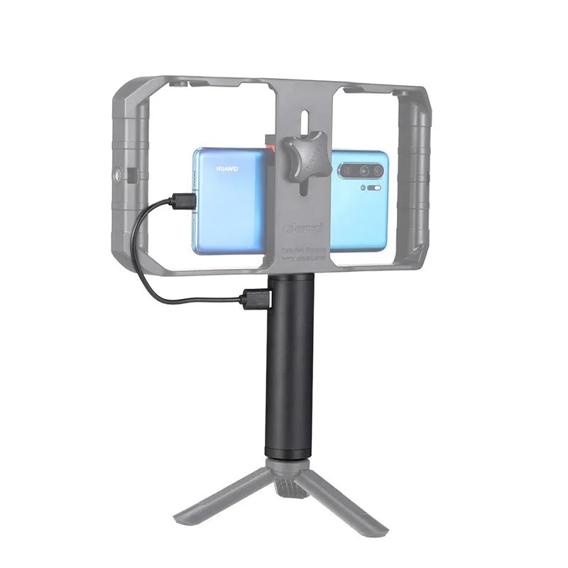 Black aluminium alloy portable charging handle power bank with 6800mAh capacity