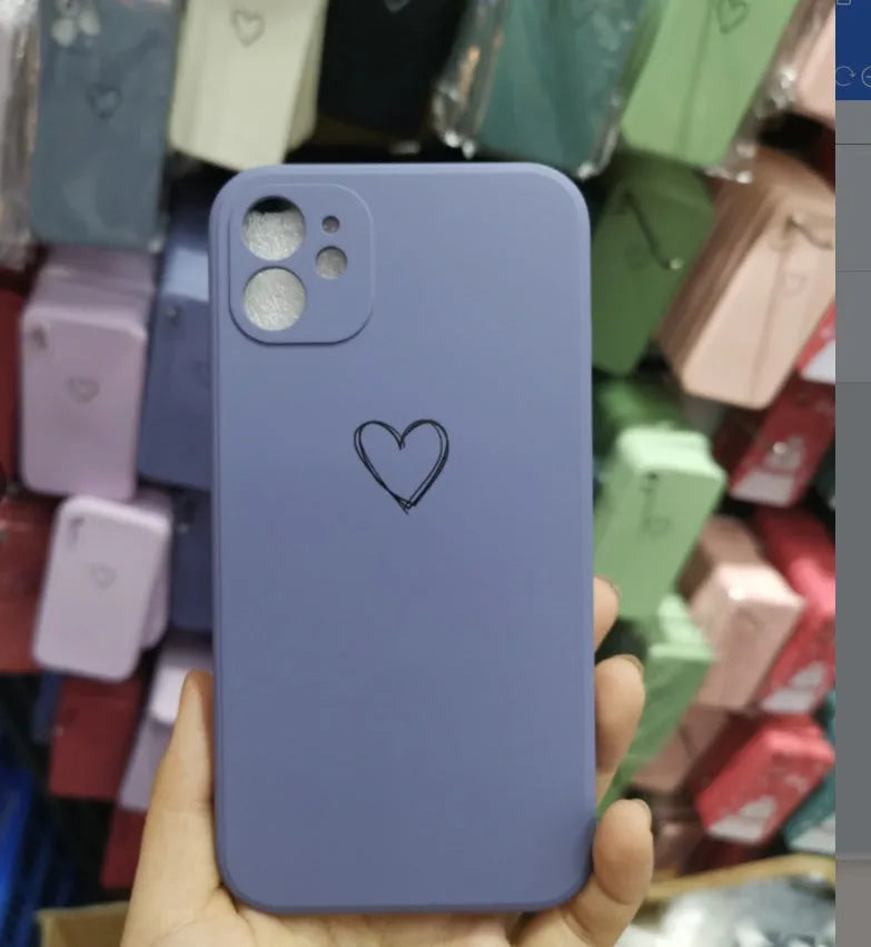 A selection of solid-colour TPU silicone back cover cases for various Apple iPhone models.