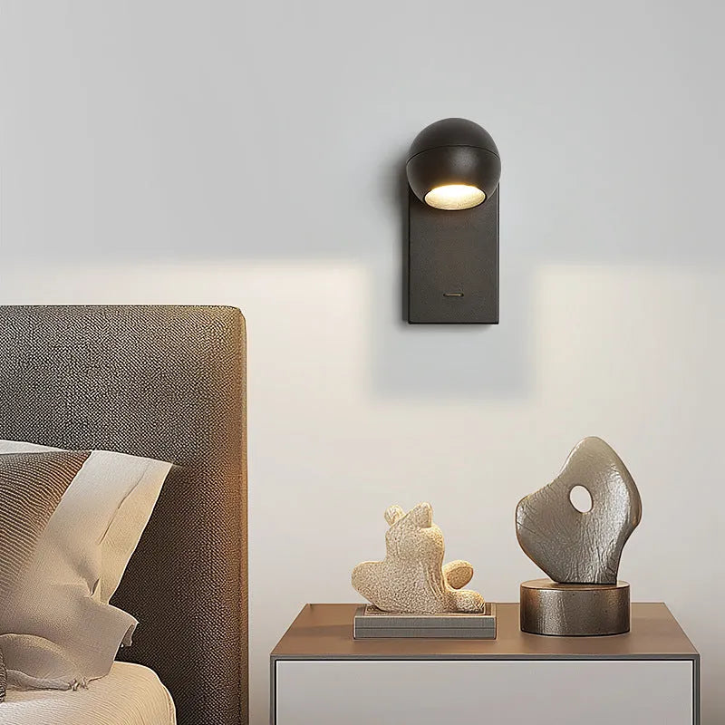 Modern rotatable 7W LED wall lamp in sand white finish for bedside use