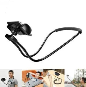 Flexible mobile phone holder with 360-degree rotation and shockproof bubble support for 4-10 inch devices
