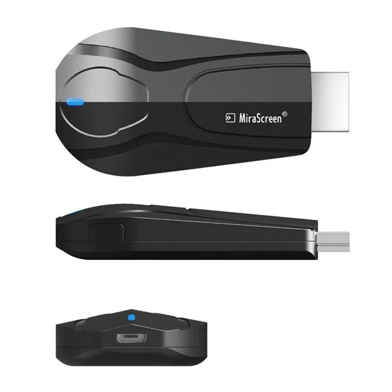 Black wireless screen player with HDMI port for smartphone content sharing
