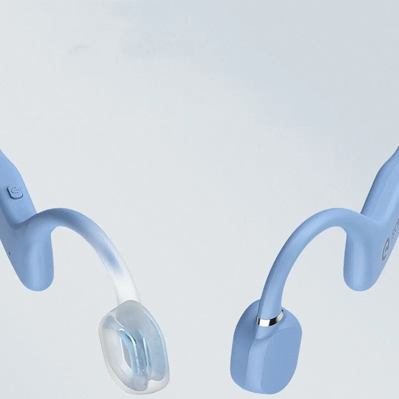 Bone conduction Bluetooth sports headset in hanging neck wireless design on a person running