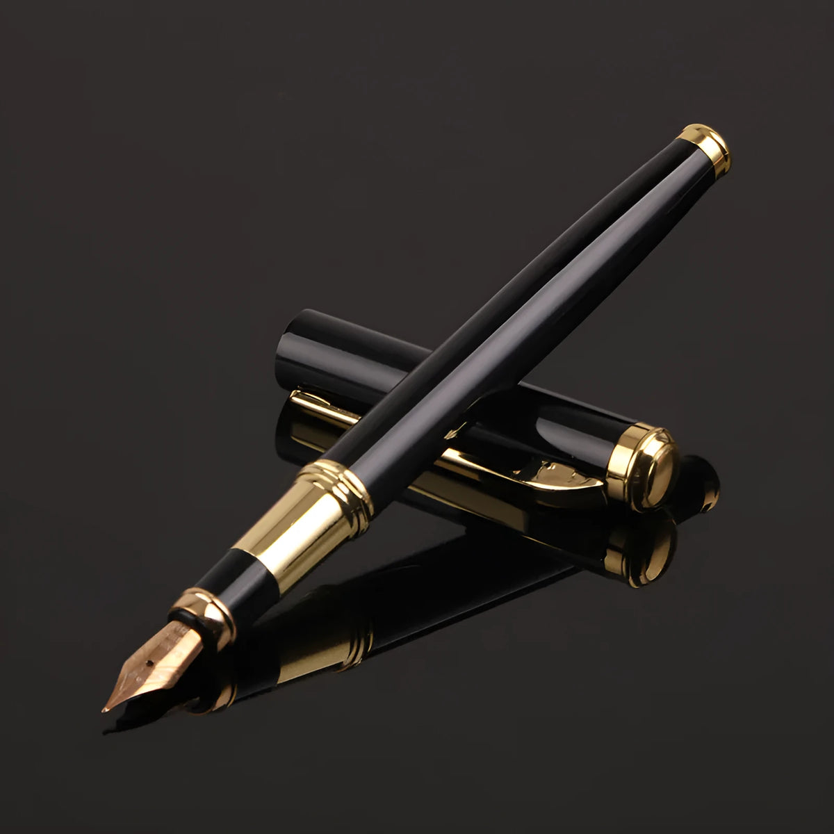 Black and red metal business pen with a 0.5mm nib for office and gift use.