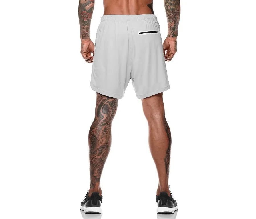 Nylon pocket compression shorts in black, moisture wicking and quick drying, sizes S to 3XL